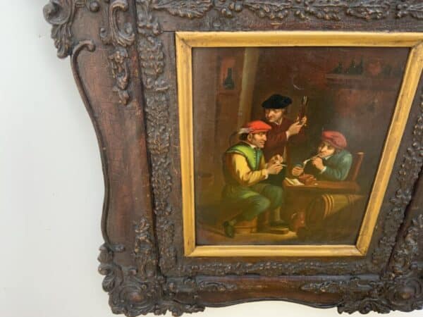 Painting Dutch Masterpiece oil on copper in quality frame Antique Art 6