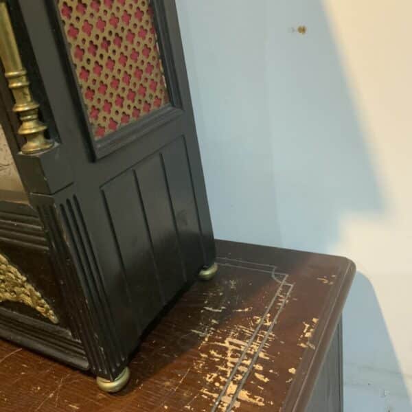 Bracket clock on eight bells ebonized case. - Image 10