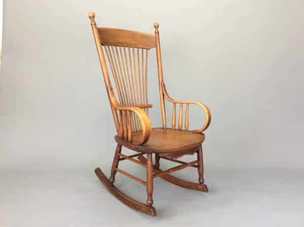 Early 20th Century American Oak Rocking Chair American Oak Rocking Chair Antique Chairs 5