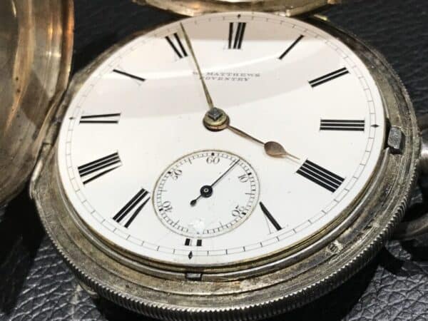 Pocket watch Coventry Maker Solid silver Chester hallmark Full Hunter case - Image 6