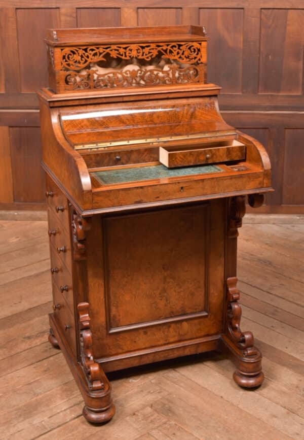 Victorian Burr Walnut Piano Top Pop Up Davenport SAI2591 Antique Desks 10