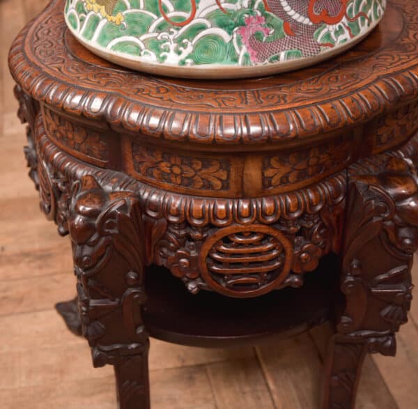 Japanese Hardwood Carved Plant Stand SAI2586 - Image 10