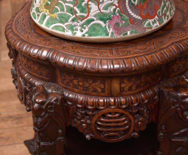 Japanese Hardwood Carved Plant Stand SAI2586 - Image 9