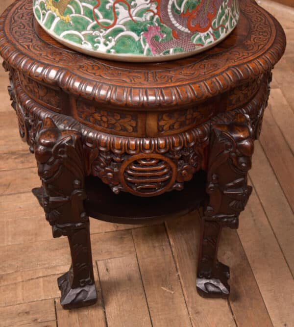 Japanese Hardwood Carved Plant Stand SAI2586 - Image 8