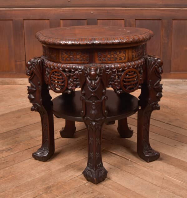 Japanese Hardwood Carved Plant Stand SAI2586 - Image 7