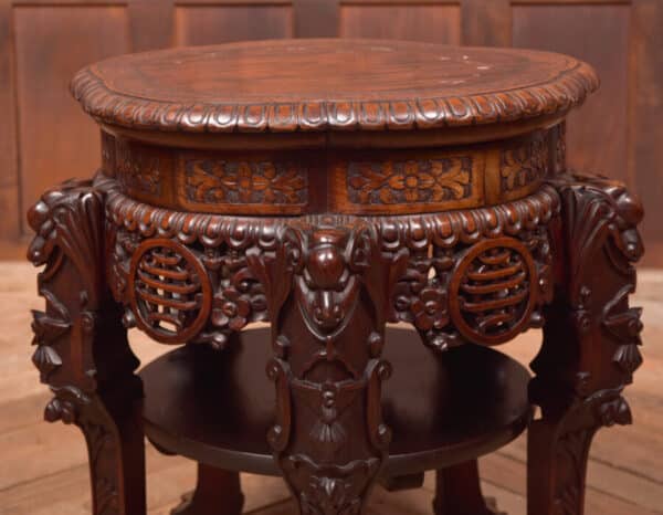 Japanese Hardwood Carved Plant Stand SAI2586 - Image 6