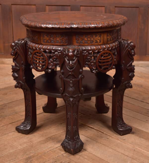 Japanese Hardwood Carved Plant Stand SAI2586 - Image 5