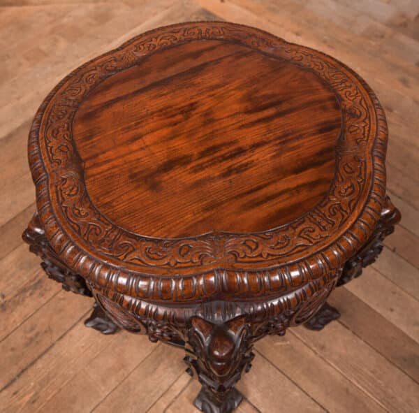 Japanese Hardwood Carved Plant Stand SAI2586 - Image 3