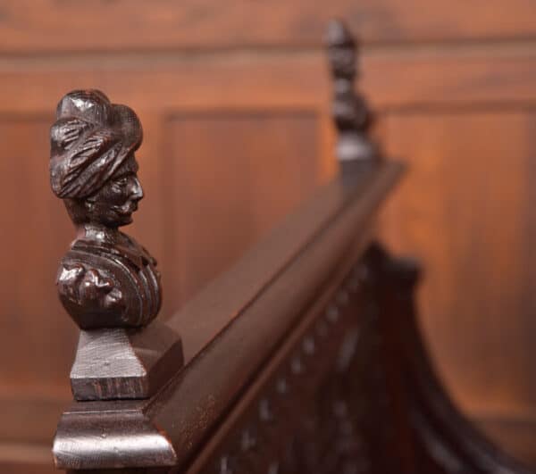 Oak Carved Monks Bench SAI2593 - Image 14