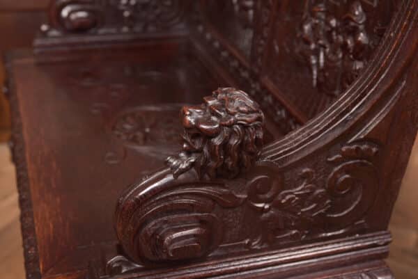 Oak Carved Monks Bench SAI2593 Antique Furniture 13