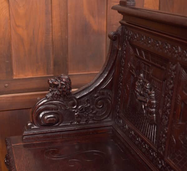 Oak Carved Monks Bench SAI2593 Antique Furniture 12