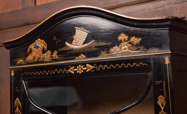 Edwardian Black Lacquer Chinoiserie Cabinet SAI2595 - Image 3