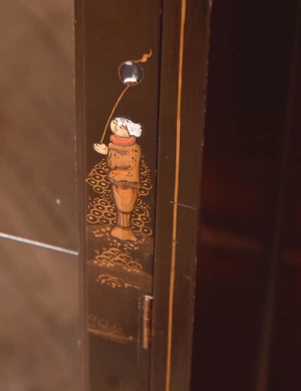 Edwardian Black Lacquer Chinoiserie Cabinet SAI2595 - Image 6