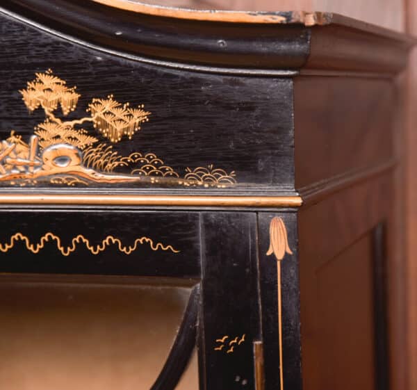 Edwardian Black Lacquer Chinoiserie Cabinet SAI2595 - Image 7