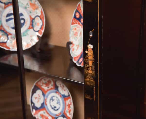 Edwardian Black Lacquer Chinoiserie Cabinet SAI2595 - Image 13