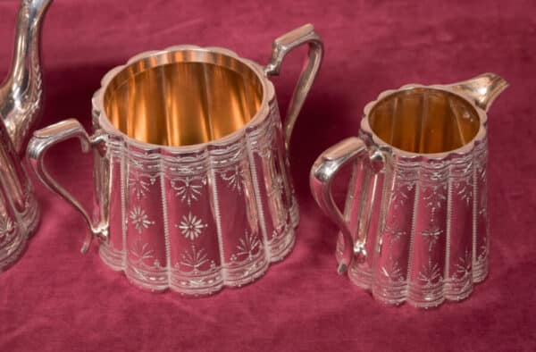 Three piece Silver-plate Tea Set SAI2606 Antique Metals 5