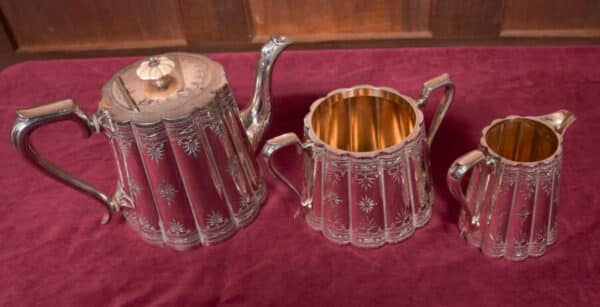 Three piece Silver-plate Tea Set SAI2606 Antique Metals 4