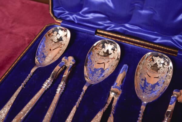 Silver Plate Fruit And Nut Serving Set SAI2601 Antique Silver 5
