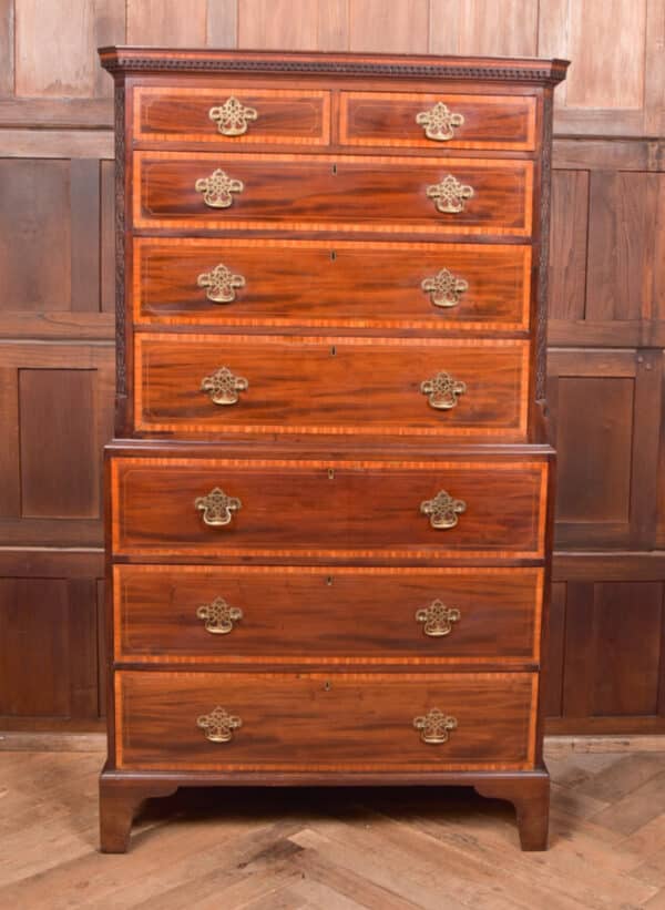 Georgian Secretaire Chest On Chest SAI2613 Antique Draws 3