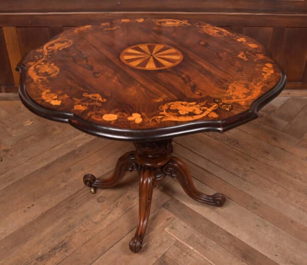 Victorian Marquetry Centre Table SAI2612 - Image 5