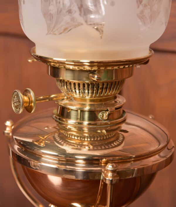James Gray & Son Of Edinburgh Brass Oil / Paraffin Lamp SAI2618 Antique Lighting 7