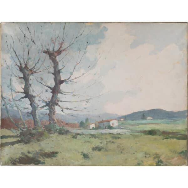 Landscape with Trees and Mountains fine art Antique Art 3