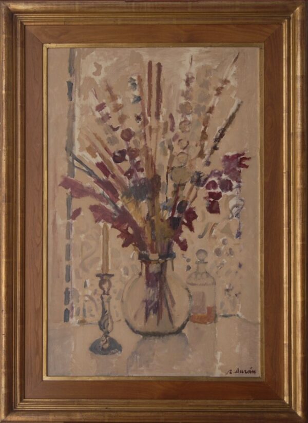 Rafael Duran – Flowers In A Vase Abstract Oil Painting Antique Art 5