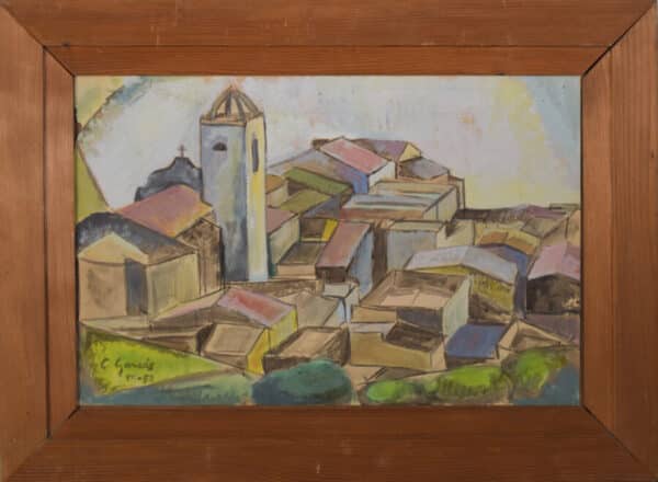 Cubist Watercolour of a Spanish Village - Image 8