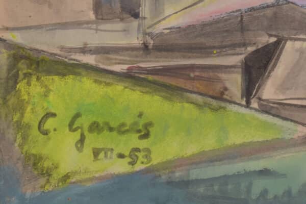 Cubist Watercolour of a Spanish Village - Image 7