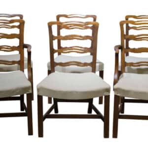 A Good set of 6 George III style mahogany ladderback chairs Antique Chairs