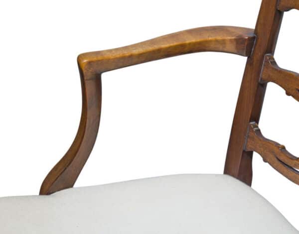 A Good set of 6 George III style mahogany ladderback chairs - Image 3