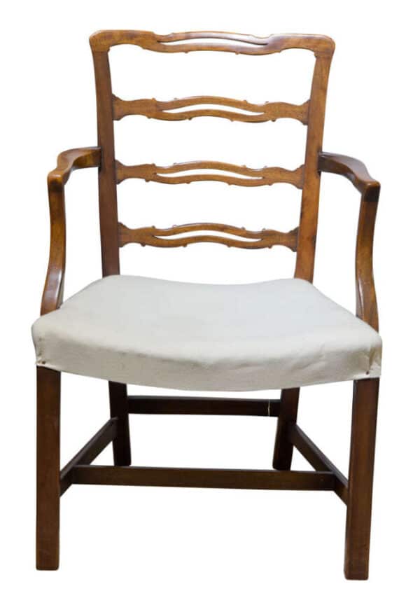 A Good set of 6 George III style mahogany ladderback chairs - Image 7