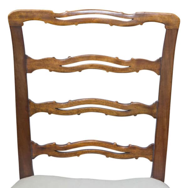 A Good set of 6 George III style mahogany ladderback chairs - Image 5