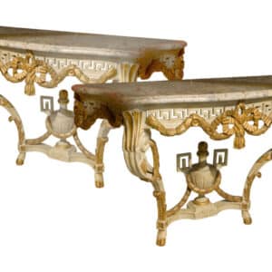 A pair of 20th Century Italian carved console tables Antique Tables