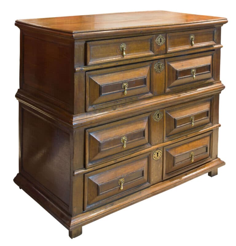 An early 18thCentury two part Oak Chest of Drawers