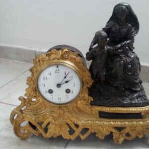 ANTIQUE BRONZE FIEREPLACE CLOCK Antique Clocks