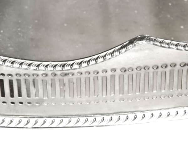 Oval silver plated gallery tray - Image 3