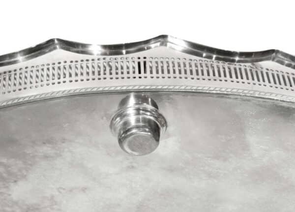 Oval silver plated gallery tray - Image 8