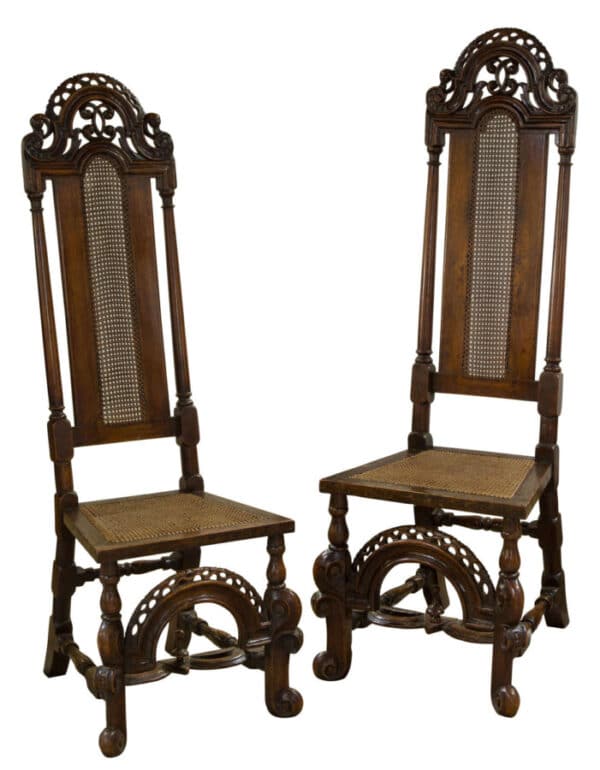 Pair of 19thc walnut high back chairs Antique Chairs 3