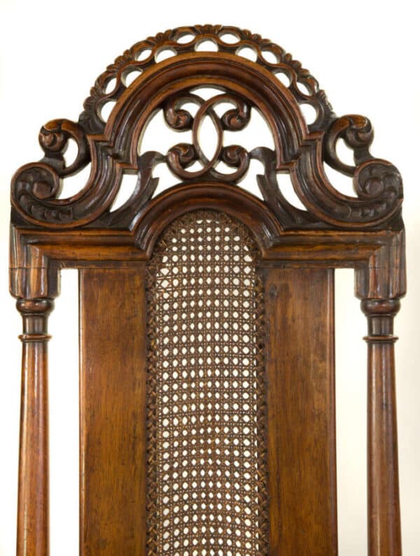 Pair of 19thc walnut high back chairs - Image 5