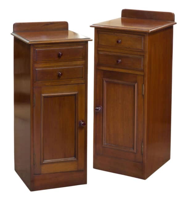 Pair of mahogany bedside cabinets c1880