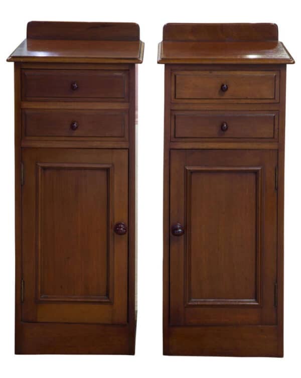 Pair of mahogany bedside cabinets c1880 - Image 6