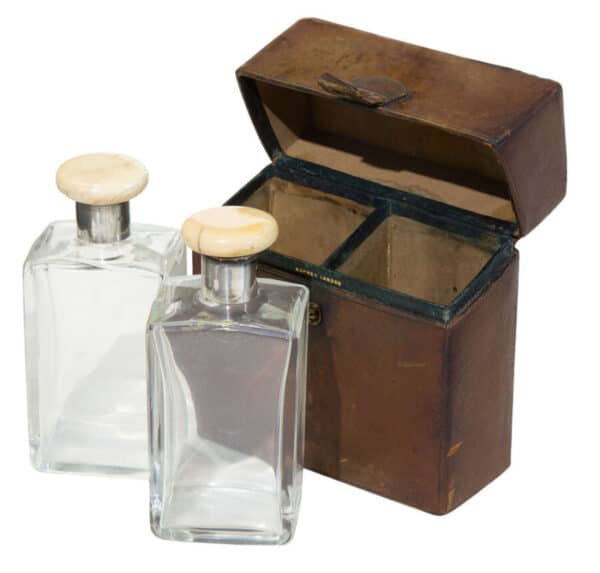 Pair of Silver & ivory mounted cologne bottles - Image 2