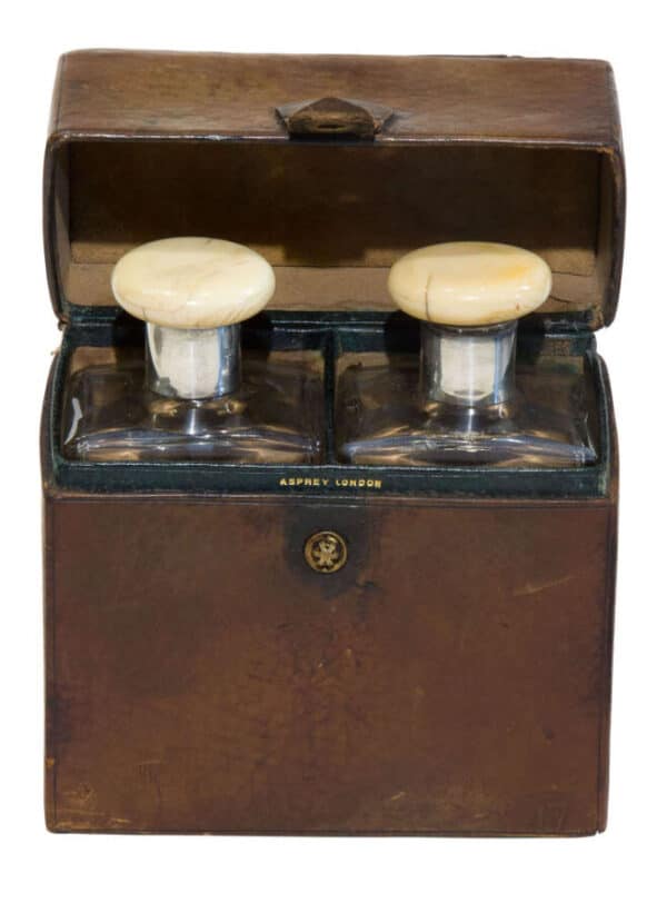 Pair of Silver & ivory mounted cologne bottles - Image 3