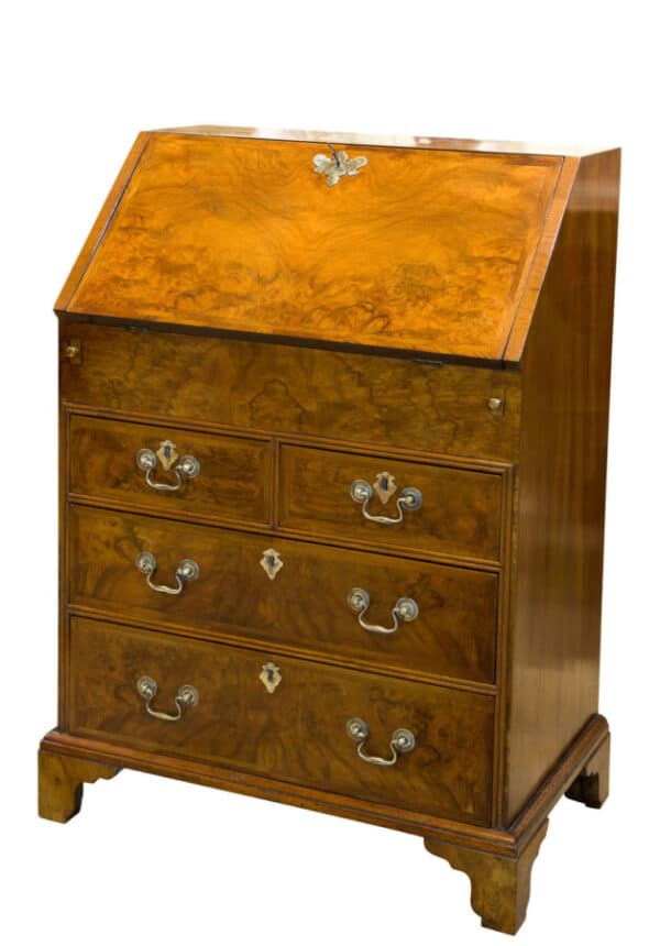 Small Queen Anne Style Walnut Bureau Antique Bureau 3