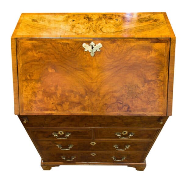 Small Queen Anne Style Walnut Bureau Antique Bureau 9