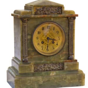 Victorian Green Onyx mantel clock Antique Clocks