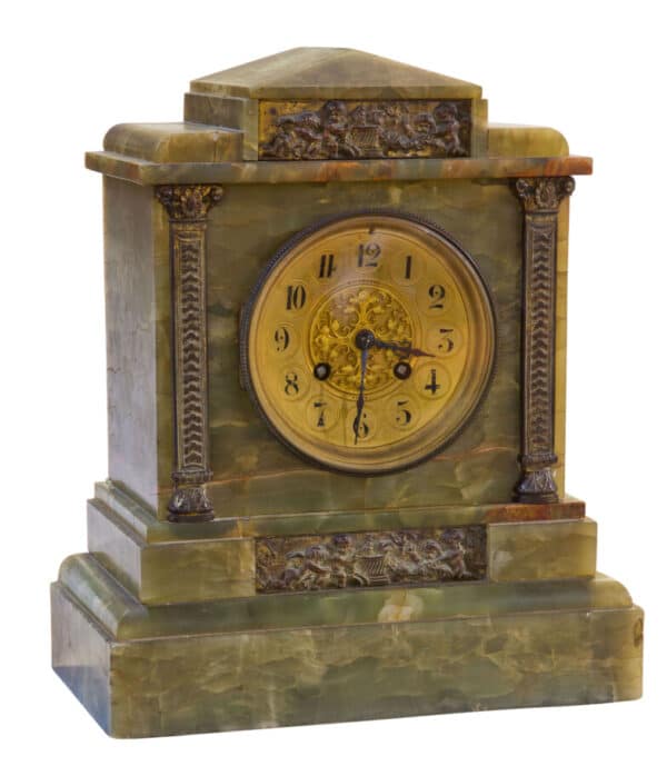 Victorian Green Onyx mantel clock Antique Clocks 3