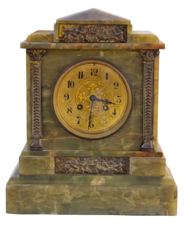Victorian Green Onyx mantel clock - Image 8
