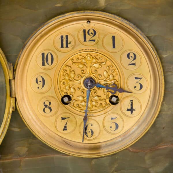 Victorian Green Onyx mantel clock Antique Clocks 7